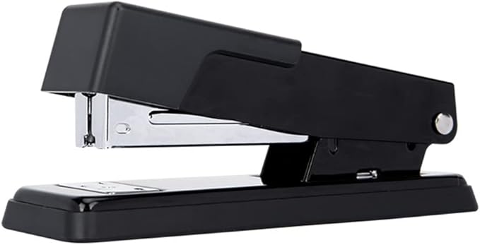 Desk Stapler Metal Office Stapler Simple Stapler for Binding 25 Pages Black and Silver for Choice Suitable for Office Or Desk School Supplies (Color : B, Size : Small)