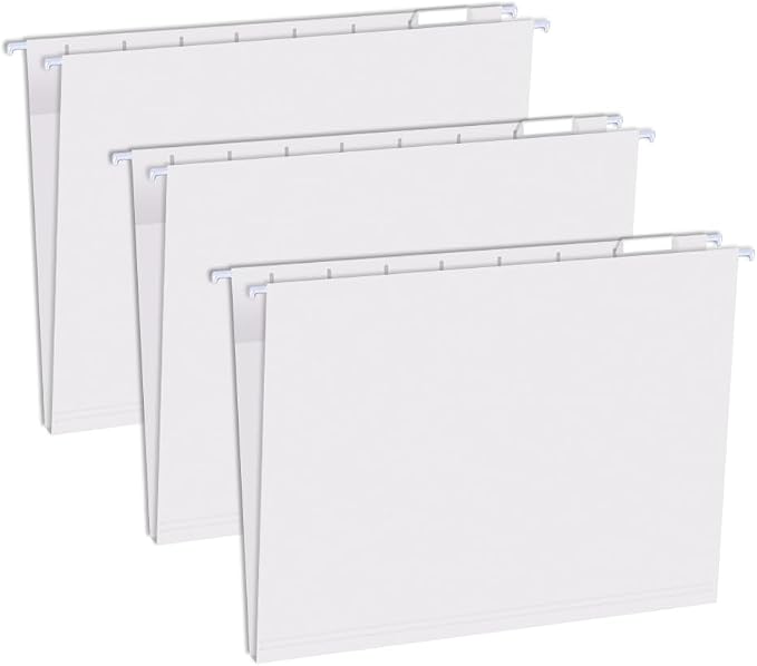 50pcs Grey Decorative Hanging File Folders,Filing Cabinet, Letter Size with 1/5-Cut Adjustable Tab Durable, 50 pcs Per Box,Cute,Color,Pastel