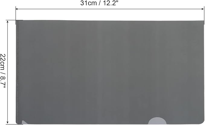 PATIKIL l Type Folders 24 Pack A4 Plastic Clear Document Folder File Jacket Sleeves Project Pockets, Gray
