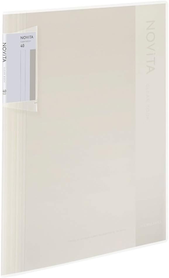 Kokuyo Novita α, Expandable File Clear Book, Display Book, Presentation Binder with Plastic Sleeves 40-Pocket Bound, Presentation Book Art Portfolio Folder, A4-S, White, Japan Import (RA-NV40W)