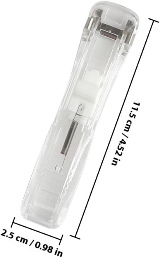 Non-Marking Stapler Set with 200 Reusable Clips, Portable Handheld Document Clamp for Office and School Paper Binding and File Organization Random Style