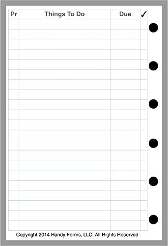 Pocket Size to Do List Planner Insert, Sized and Punched for Pocket Notebook (3.25" x 4.75")