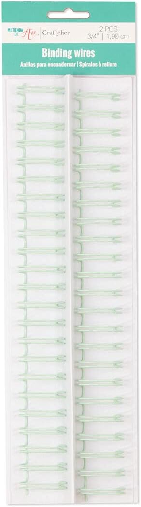 Craftelier - Set of 2 Double Ring Spiral Binders for Albums, Notebooks, Diaries or Calendars | Ideal for Scrapbooking and Other Crafting Projects | Ø 1.90 cm (0.75") - Mint Green Colour