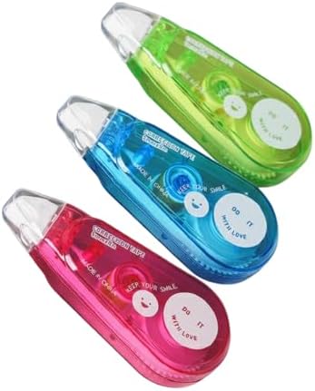 Correction Tape Mini with Cap, (Pack of 3), Compact White-Out Tape, Rotating Head for Smooth Application, 5mm x 16.4ft Each, Office & School Supplies