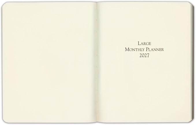 Gallery Leather Large Monthly Planner 2027, Elegantly Bound Calendar Planner and Notebook with Stylish Gold-Gilded Page Edges, 18 Months - Monhegan Saddle - 9.75x7.5"