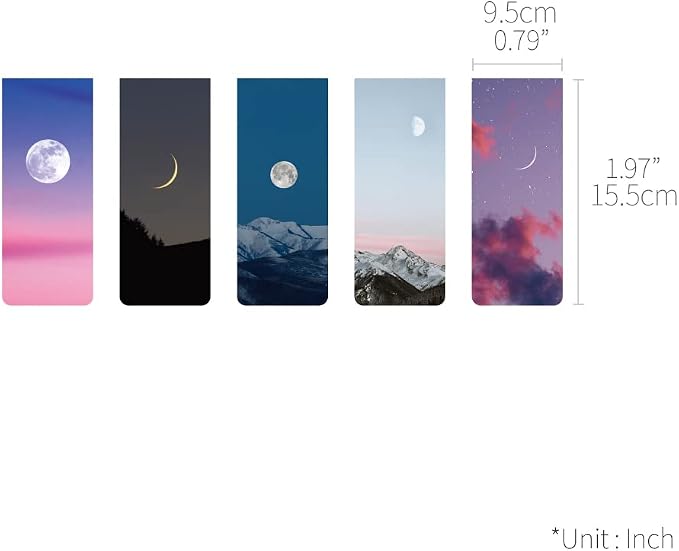 Monolike Magnetic Bookmarks Moon Ver.1, Set of 5