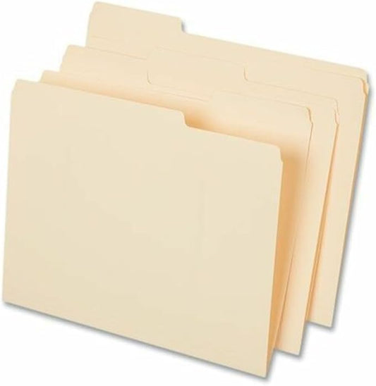 Universal top tab File folders, 1/3-cut tabs: Assorted, Letter Size, 0.75" Expansion, Manila, 50/Box