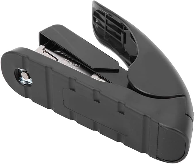 Stapler - Book Stapler 20/40 Sheets Stapling Machine Bookbinding Stapler Soft Cushioned Handle One Button Needle Slot Reversible Groove (Black)