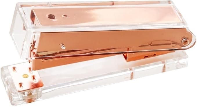 KUYWLMKMZZ Desk Stapler Desktop Stapler Labor-Saving Stapler Standard Office Supplies Student Gifts Rose Gold Strong ABS Office Stapler School Supplies (Color : A)
