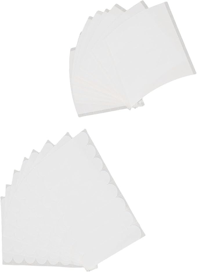 Double Sided Clothing and Skin Adhesive Tape Set, Transparent PP Material Fabric Fastener Strips for Professional Use, Includes 10 Round and 10 Curved Pieces, 2 Sets Total