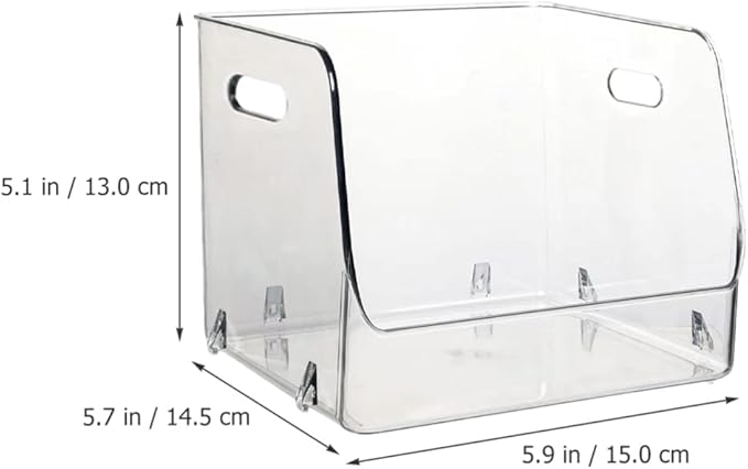 Storage Bins 2pcs Acrylic Desk Organizer Clear Office Desktop Accessories Stationery Pen Organizer for Desk Home Art Stationery Office Supplies Stackable Storage Bins