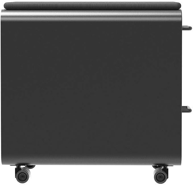 Monoprice Round Corner 2-Drawer File Cabinet - Black, Lockable with Seat Cushion - Workstream Collection (137880)