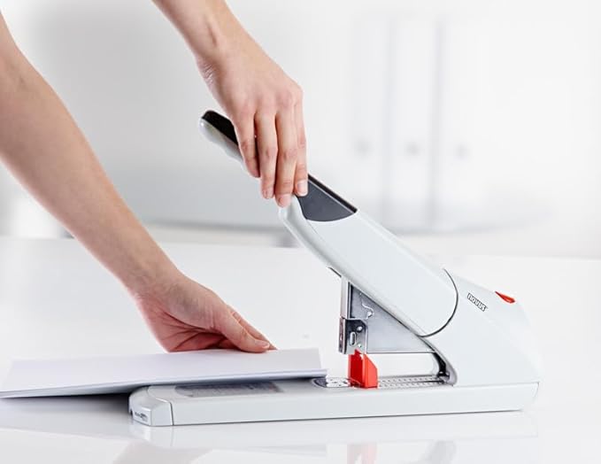 Novus B56 Heavy Duty Stapler, 200 Sheet Capacity, Anti-Jam, 3" Stapling Depth w/ Adjustable Guide, Staple Bypass, German Engineered (023-0059)