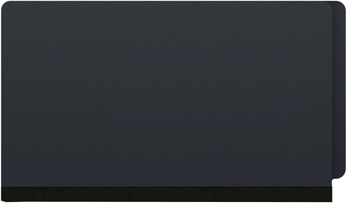 End Tab Pressboard Folders, Letter Size, 2" exp, Fasteners Pos #1 & #3, Black (Box of 25)
