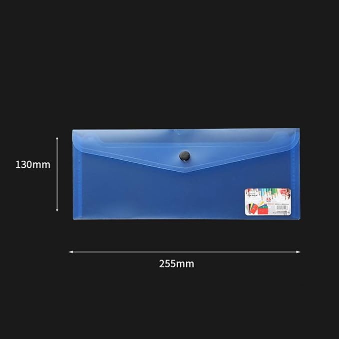 6Pcs Plastic File Folder Envelopes Document Organizer with Snap Button Clear File Folders for School Office Filling Product (Random Color)
