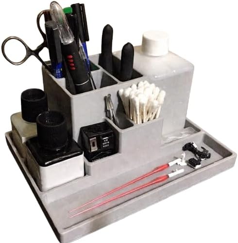 Tool Holder for Gunpla and Model Building, Desk Organizer for Miniatures and Warhammer Builders, Multiple Colors (Silver)