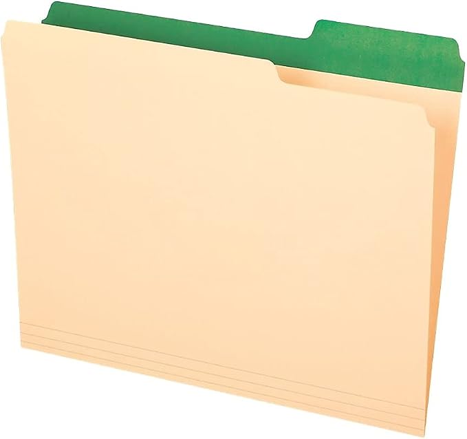 Pendaflex Color Tab File Folders, 1/3-Cut Tabs: Assorted, Letter Size, 0.75" Expansion, Manila, 50/Box