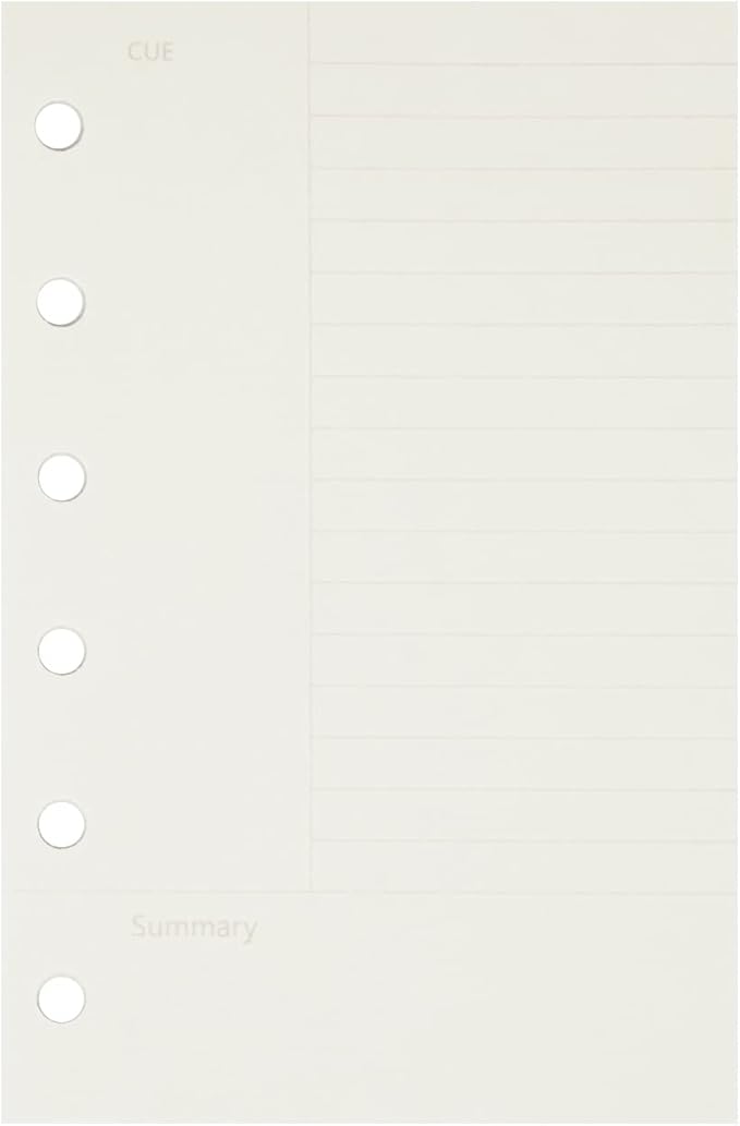 Zelten 1 Pack A7 45 Sheets/90 Pages Connell Loose Leaf Punched Paper Refills Paper for 6 Hole Binder Personal Organizer Diary Notebook Refillable Planner