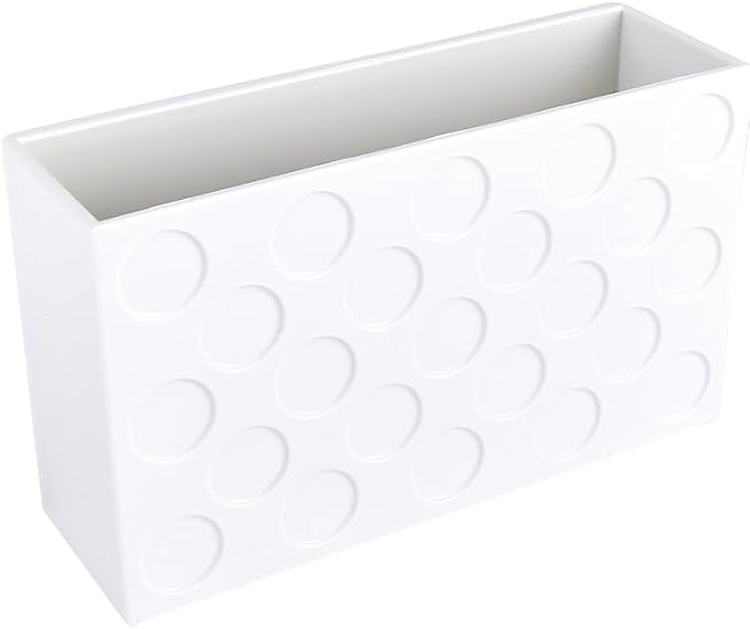 Magnetic Wall Pocket Organizer 6.3 x 2 x 3.8 in — Strong Magnetic Multi-Purpose Pens & Supplies Storage Holder for Office, Fridge, Locker — White