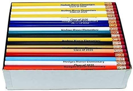 Pencil Guy Promotional Personalized Imprinted White Round Pencils 144 to a box. 19 color(s) to choose from!