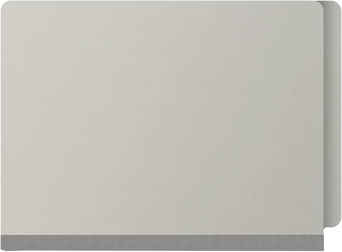 25 Pt. Pressboard Classification Folders, Full Cut End Tab, Letter Size, No Dividers, Light Gray (Box of 25)