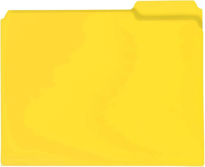 Smead Poly File Folder, 1/3-Cut Tab, Letter Size, Yellow, 24 Per Box (10504)