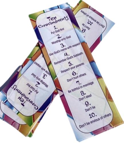 (25 Count) The Ten Commandments Bookmarks for Kids - Religious Bookmarks - Christian Gifts - Inspirational Church Supplies