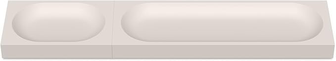 elago Smart Magnetic Desk Mat Pencil Tray – Soft Silicone Organizer for Office Supplies, AirPods, Glasses, Pens – Noise-Free, Non-Slip, Washable, Item for Desk Management [Medium-Small Set] (Stone)