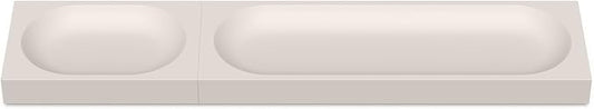 elago Smart Magnetic Desk Mat Pencil Tray – Soft Silicone Organizer for Office Supplies, AirPods, Glasses, Pens – Noise-Free, Non-Slip, Washable, Item for Desk Management [Medium-Small Set] (Stone)