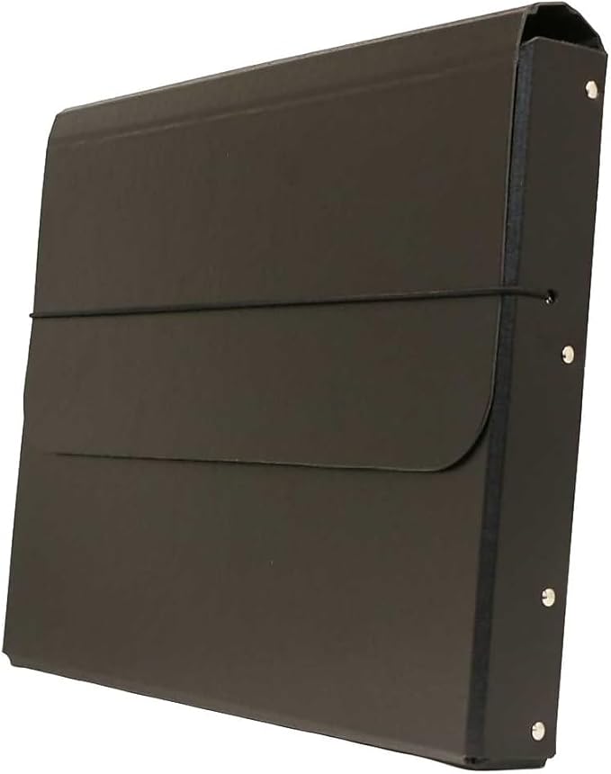 JAM Paper Strong Thick Portfolio Carrying Case with Elastic Band Closure - 10 x 1 1/4 x 13 1/4 - Black - Sold Individually