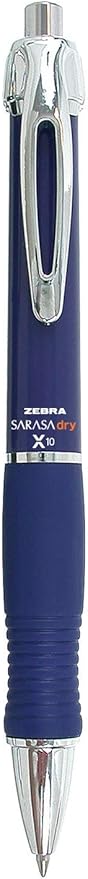 Zebra Pen, SARASA Dry X10 Gel Pen, 0.7mm Point, Blue Ink, Rapid Dry Technology, Wide Comfort Barrel, Smooth Writing, Smear-Resistant, Left-Hand Friendly, 12-Pack, (42620)