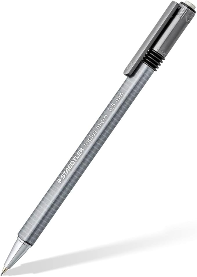 STAEDTLER Triplus Micro Mechanical Pencils (#2) 0.5mm lead, Retractable with Twist Eraser, Ergonomic Triangular Grip for Writing, Drawing & Drafting, 3-Pack (18)