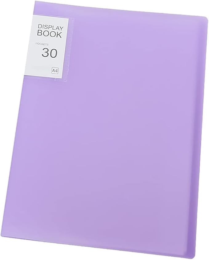 30 Pages Purple Diamond Storage Book - A4 Portfolio Folder for 60 Picture Pics, for Student Art Display Protects Artwork Pages for Sketches Documents(12.2x9.1in)