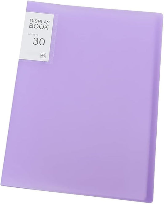 30 Pages Purple Diamond Storage Book - A4 Portfolio Folder for 60 Picture Pics, for Student Art Display Protects Artwork Pages for Sketches Documents(12.2x9.1in)
