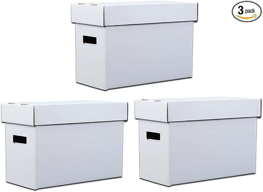 ANDPLAY 3 PCS Comic Book Storage Comic Book Box Holds 150-175 Comics Collapsible and Stackable Comic Short Box Moistureproof Comic Box Stackable Archival Cardboard