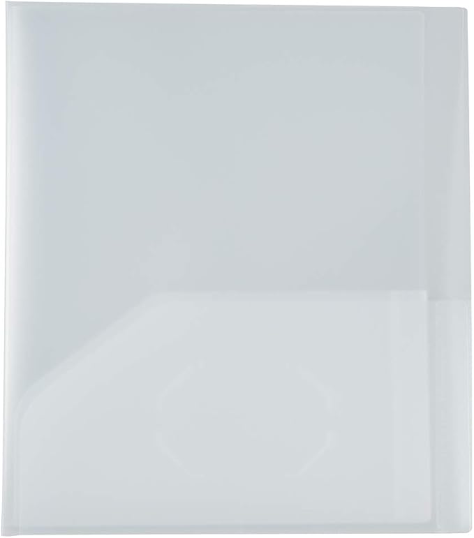 JAM PAPER Heavy Duty Plastic Multi Pocket Folders - 10 Pocket Organizer - Clear - 2/Pack