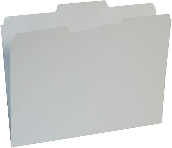 Staples Reinforced Colored File Folders, Letter Size, 3‑Tab Design, Gray, Heavy‑Duty Construction, 100/Box