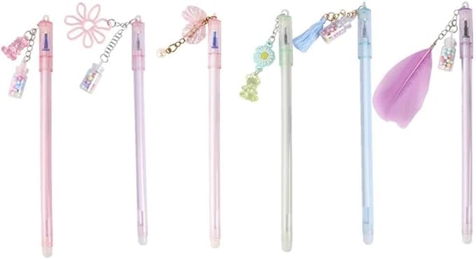 1Pc Bear Random Gel Pen Pendant Pen Cute Drifting Bottle Bear Pendant Gel Pen Stationery Sweet Lovely Erasable Pens School Office Supplies Rollerball Pens