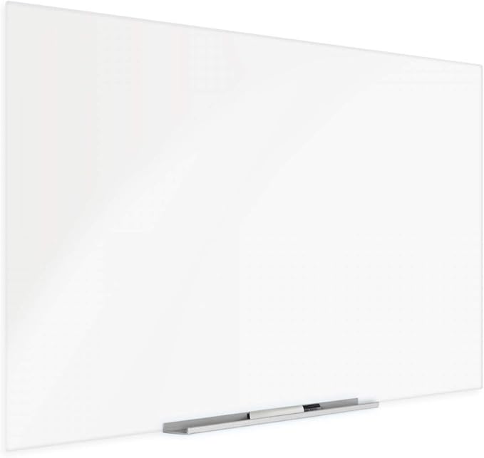 Fab Glass and Mirror Magnetic Glass Dry Erase Board for Wall, (48" x 96") Eased Corners, White Surface Frameless with Markers, Magnets, Eraser, Marker Tray