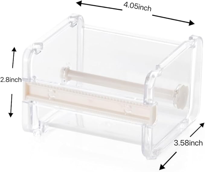 Transparent Visible Washi Packaging Tape Dispenser Cutter Roll Tape Holder Organizer Desktop Office Tape Holder DIY Sticker Roll Tape Cutter Holder Storage Tape Cutting Tape, Adhesives and Fasteners