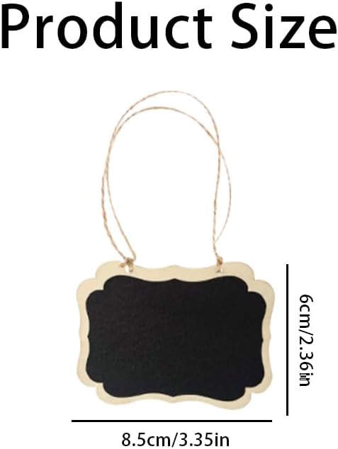 20 Pcs Mini Wooden Chalkboard Signs Reusable Double-Sided with Hanging String, Erasable Small Blackboard Labels for Party Buffet, Weddings, Birthdays, Table Numbers, Plants & Price Tags