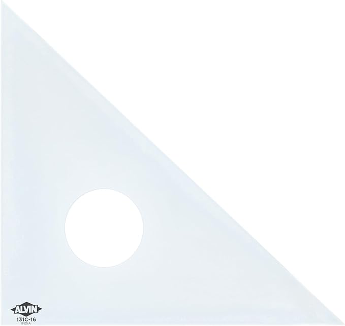Alvin 131C-16 45-Degree/90-Degree 16" Clear Professional Acrylic Triangle