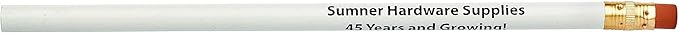Pencil Guy Promotional Personalized Imprinted White Round Pencils.-1000 per box. 19 colors to choose from!