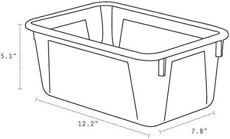 Storex Small Cubby Bin, 12.2 x 7.8 x 5.1 Inches, Translucent, 5-Pack (62461U05C)