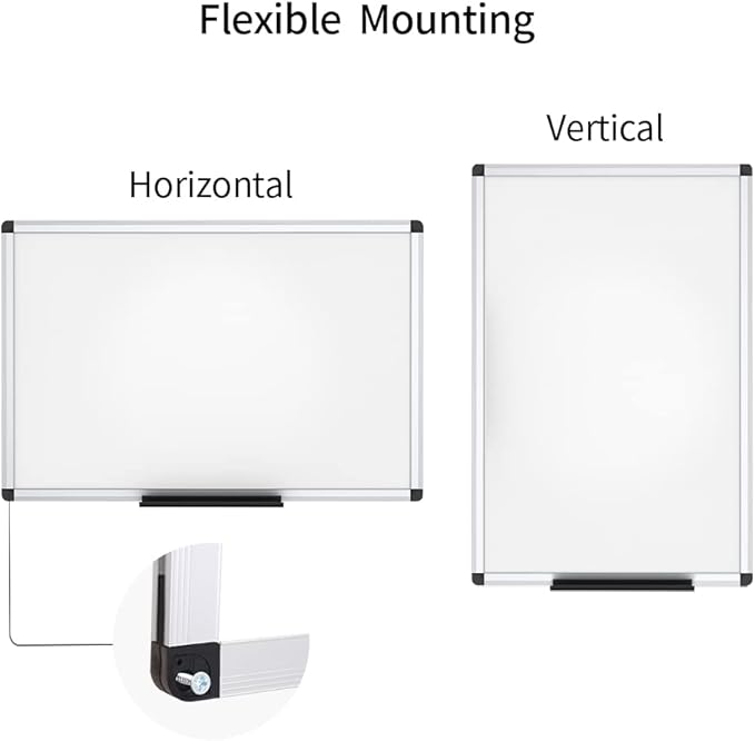 VIZ-PRO Dry Erase Board/Whiteboard, Non-Magnetic, Pack of 2, 36 x 24 Inches, Wall Mounted Board for School Office and Home