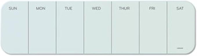 U Brands Cubicle Glass Dry Erase Board, Undated One-Week, 20 x 5.5, White Surface