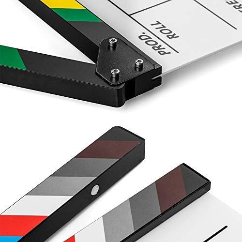 Sedremm Dry Erase Director's Film Movie Clapperboard Slate for Film TV MovieCut Action Scene (10x12in/24.5x30cm),Black