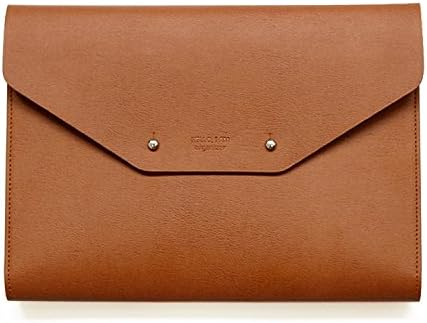 Modern Design PU Leather Padfolio, A5 Size Writing Portfolio Includes Writing Pad, Pen Holder, Card & ID Slots, Extra Pockets, Carry Case Pad Holder, 7”X9” (Brown)