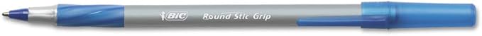 BIC Round Stic Grip Xtra Comfort Ball Pen Medium Pt 1.2mm Blue 3DOZEN GSMG11BE