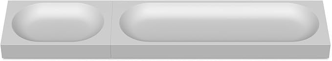 elago Smart Magnetic Desk Mat Pencil Tray – Soft Silicone Organizer for Office Supplies, AirPods, Glasses, Pens – Noise-Free, Washable, Item for Desk Management [Medium-Small Set] (Light Grey)